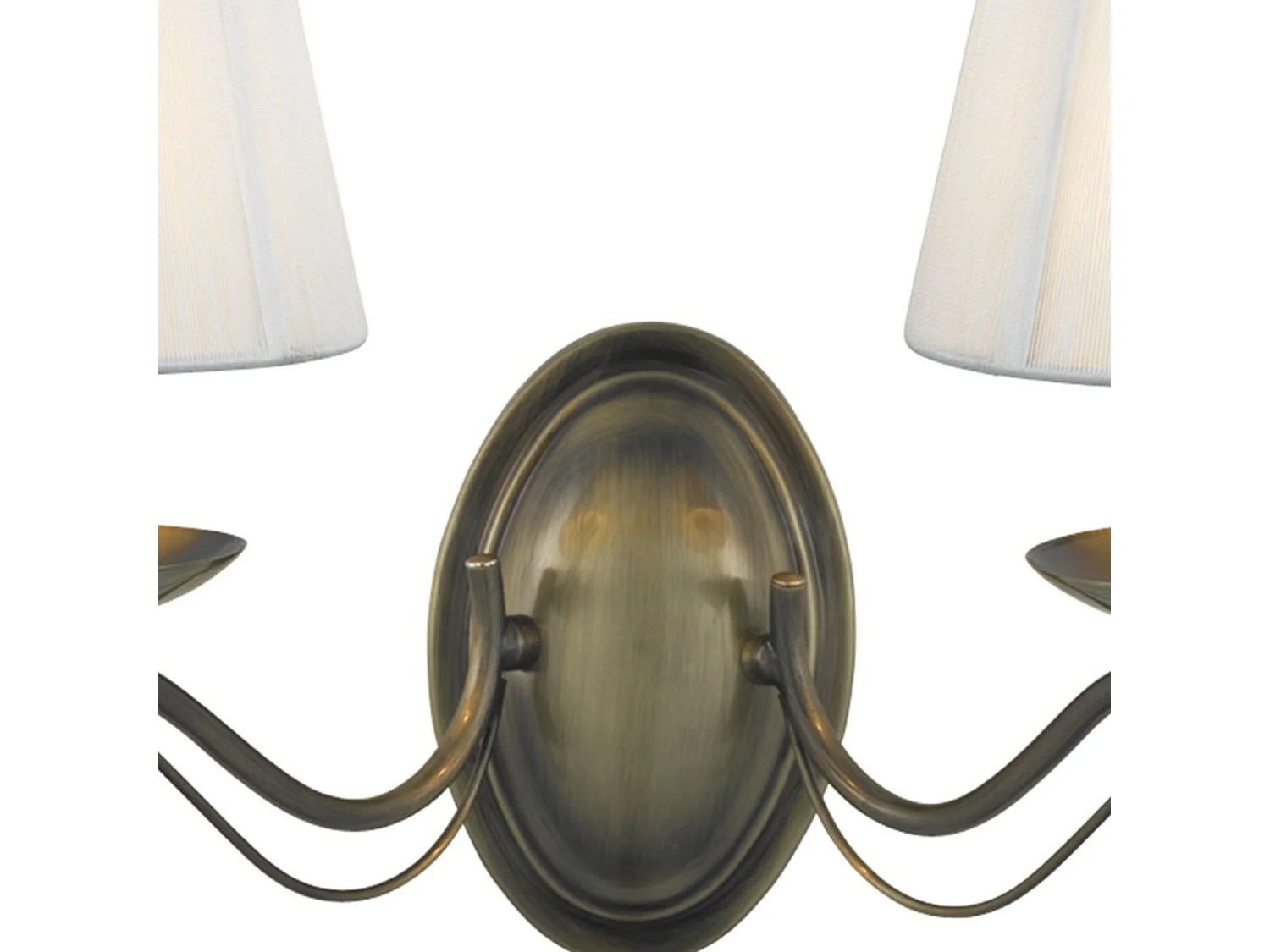 Searchlight Andretti - Lampada da parete per interni a 2 luci in ottone antico con paralumi, E14