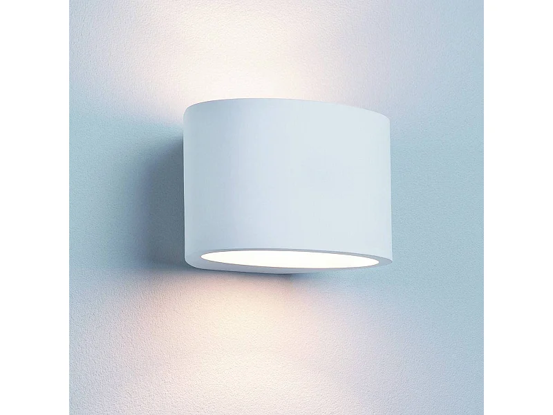 Searchlight Gypsum - 1 Applique Light Up & Down in gesso bianco ovale verniciabile, G9