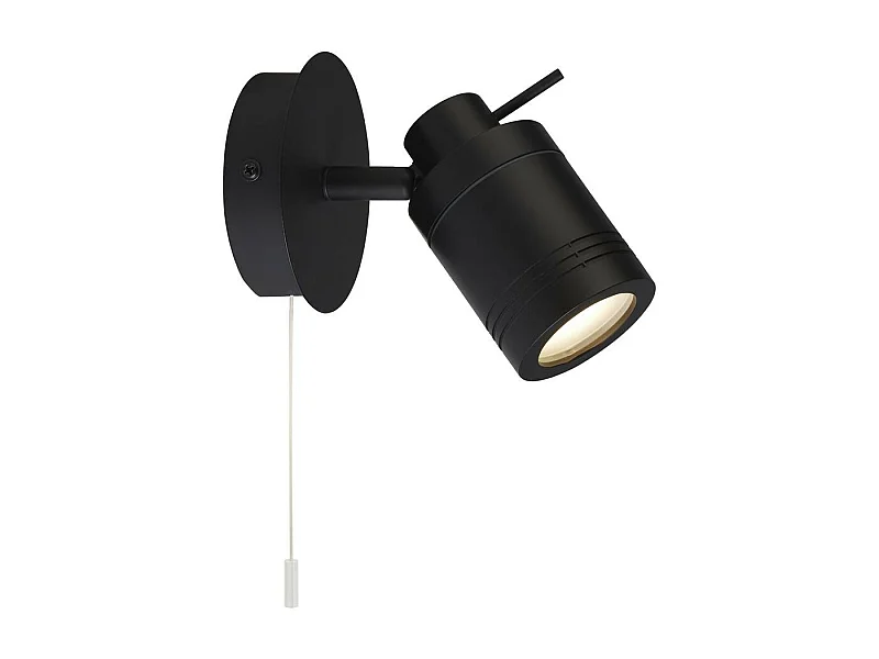 Searchlicht Samson 1 Licht IP44 Badezimmer-Spot-Wandhalterung, Mattschwarz IP44