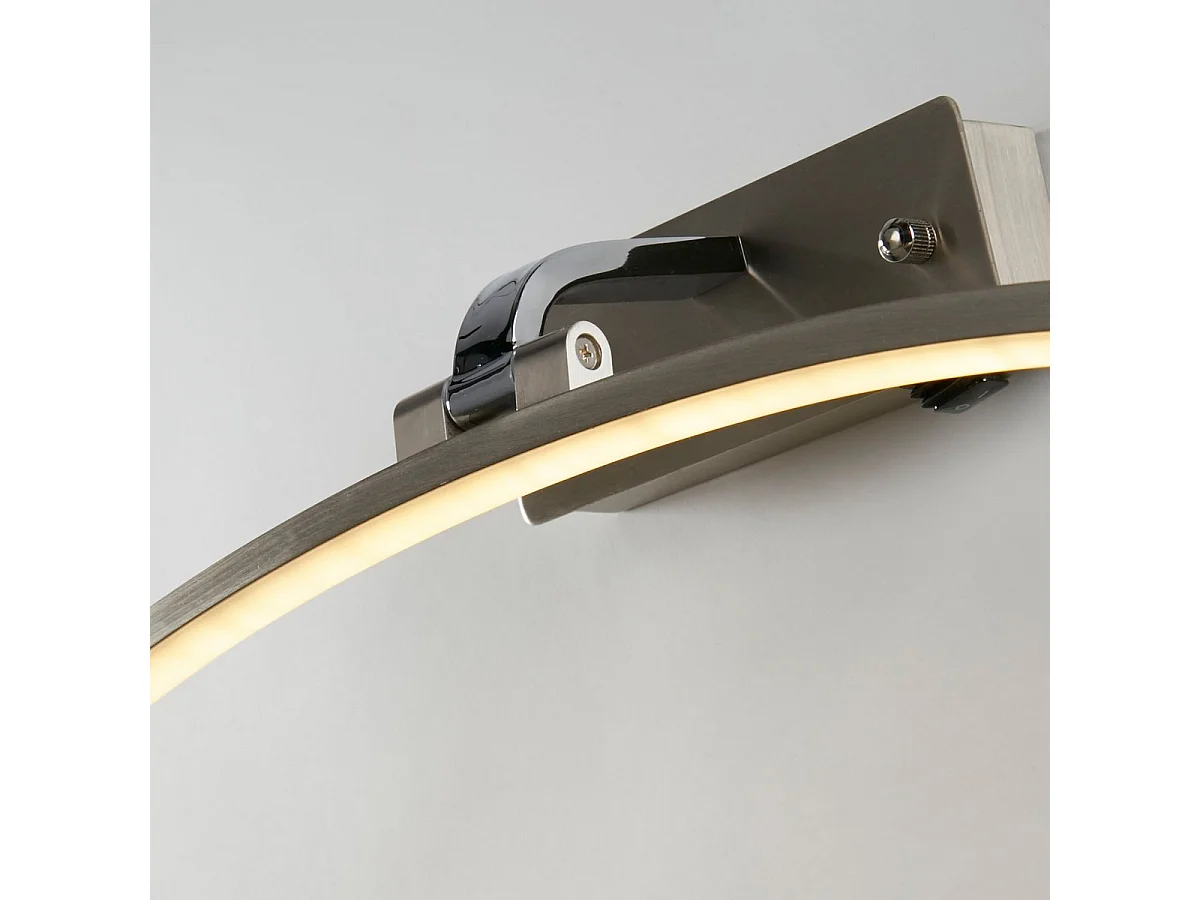 Searchlight Santorini Quadro da 40 cm in argento satinato chiaro, cromo lucido