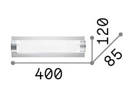 Ideal Lux Tudor - 2 licht Indoor Medium Over Mirror Wandleuchte Glas, E14