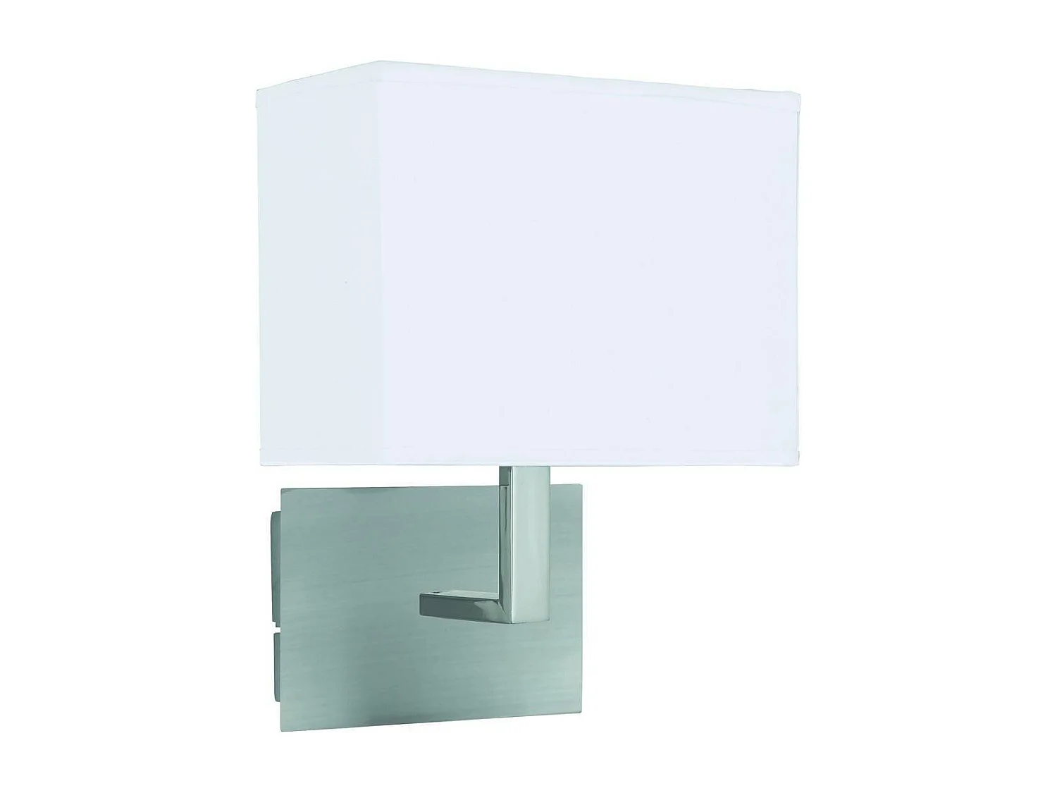 Searchlight 1 ljus inomhusvgglampa satin silver med vit skrm, E27
