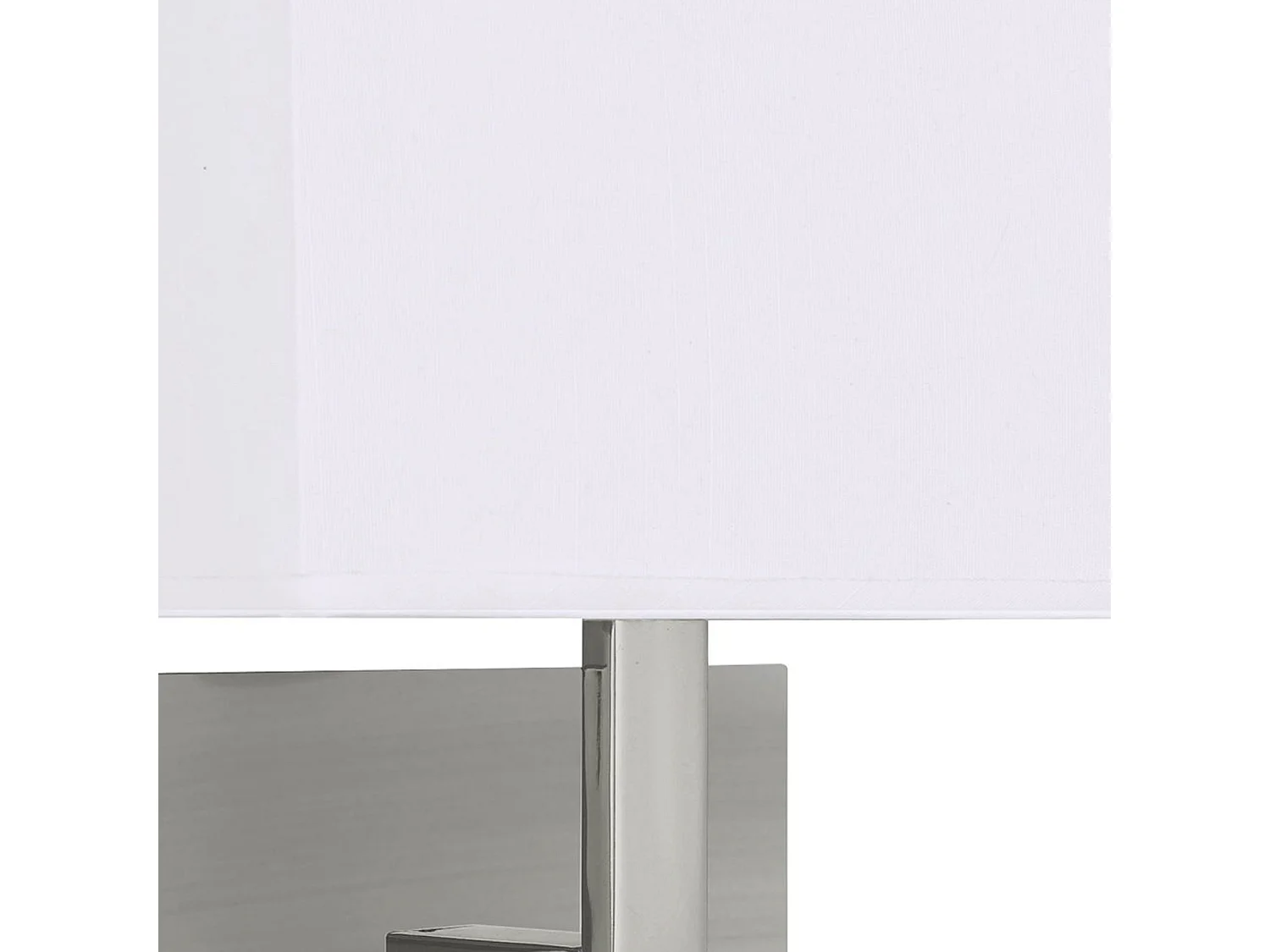 Searchlight - Applique da interno a 1 luce Argento satinato con paralume bianco, attacco E27