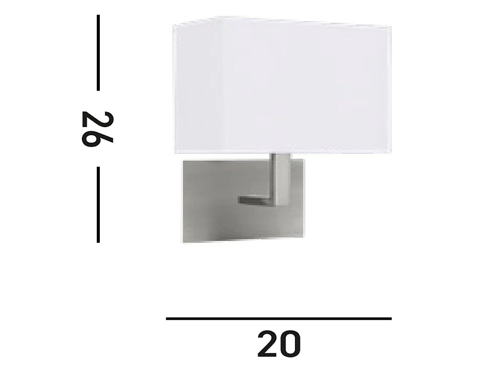 Searchlicht - 1 Licht Innenwandleuchte Satin Silber mit weißem Farbton, E27