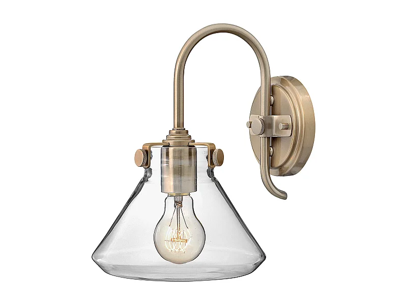 Elstead Congress - 1 licht Glass Shade Wandleuchte Gebürstetes Karamell, E27