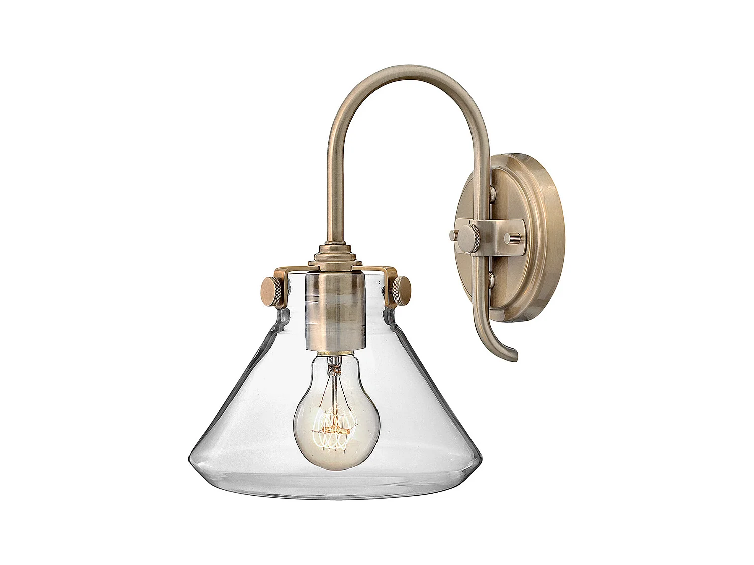 Elstead Congress - Applique a 1 luce con paralume in vetro, caramello spazzolato, attacco E27