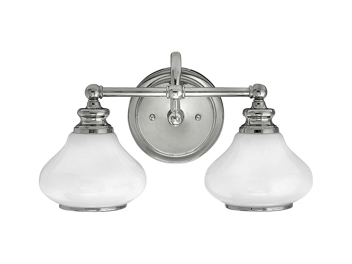Elstead Ainsley Applique murale d'intérieur à 2 ampoules, chrome poli IP44, G9