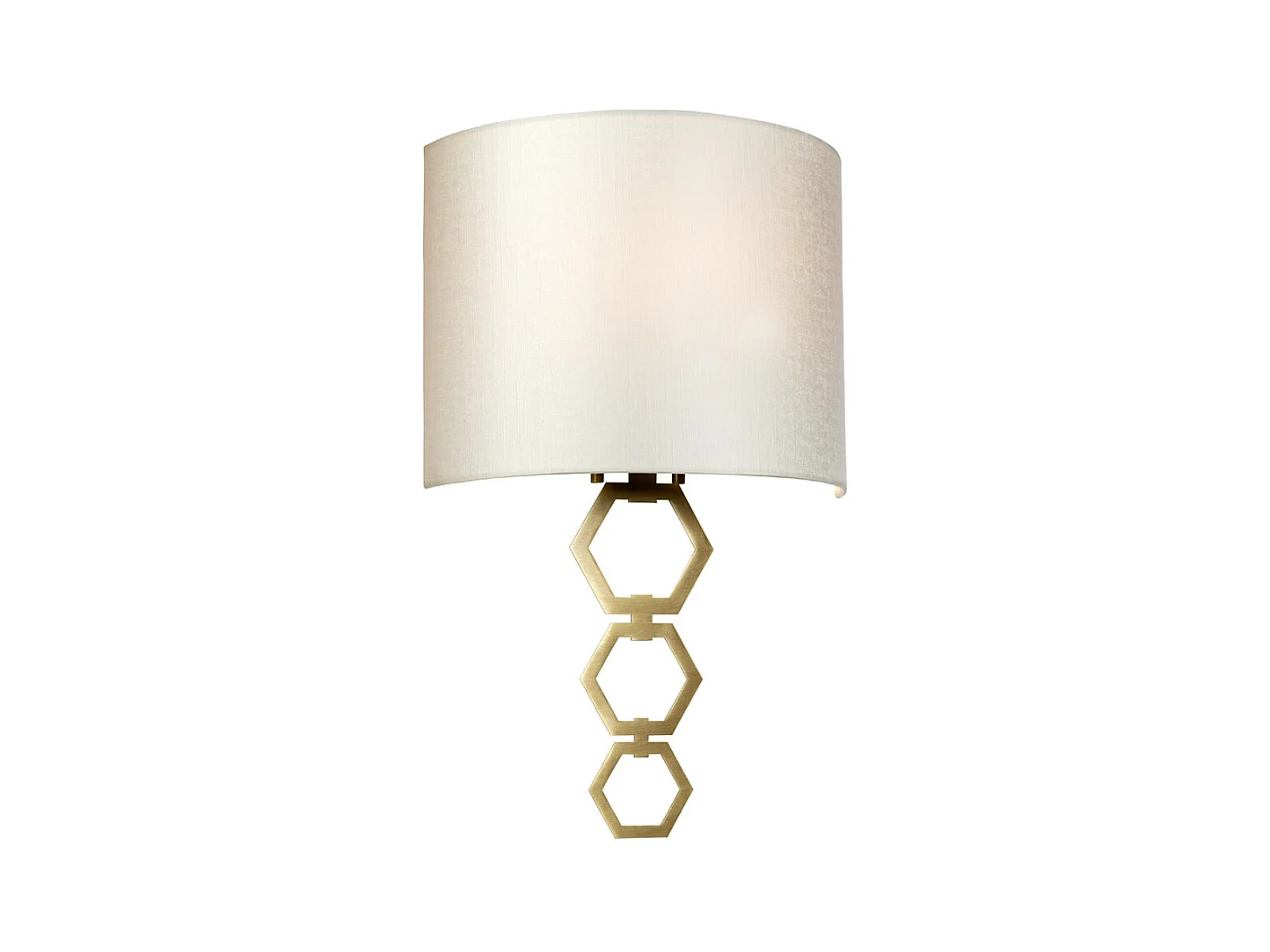 Clark Medium 1 licht Wandleuchte, gealtertes Messing, elfenbeinfarbener Kunstseidenschirm