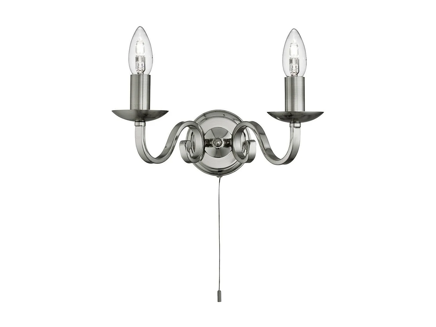 Applique Contemporanea Richmond Acciaio Argento 2 Luci E14