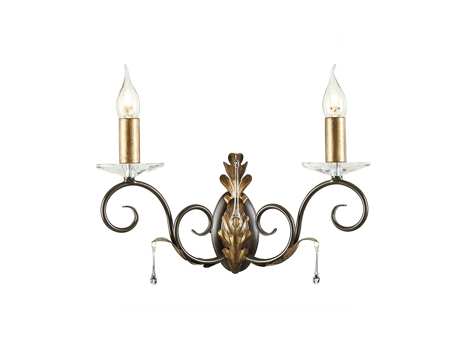Elstead Amarilli - 2 licht Indoor Candle Wandleuchte Gold, Floral Leaves Design, E14