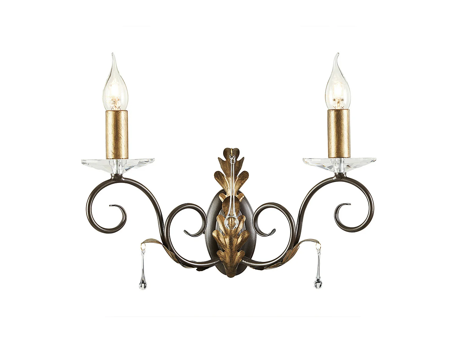 Elstead Amarilli - 2 licht Indoor Candle Wandleuchte Gold, Floral Leaves Design, E14