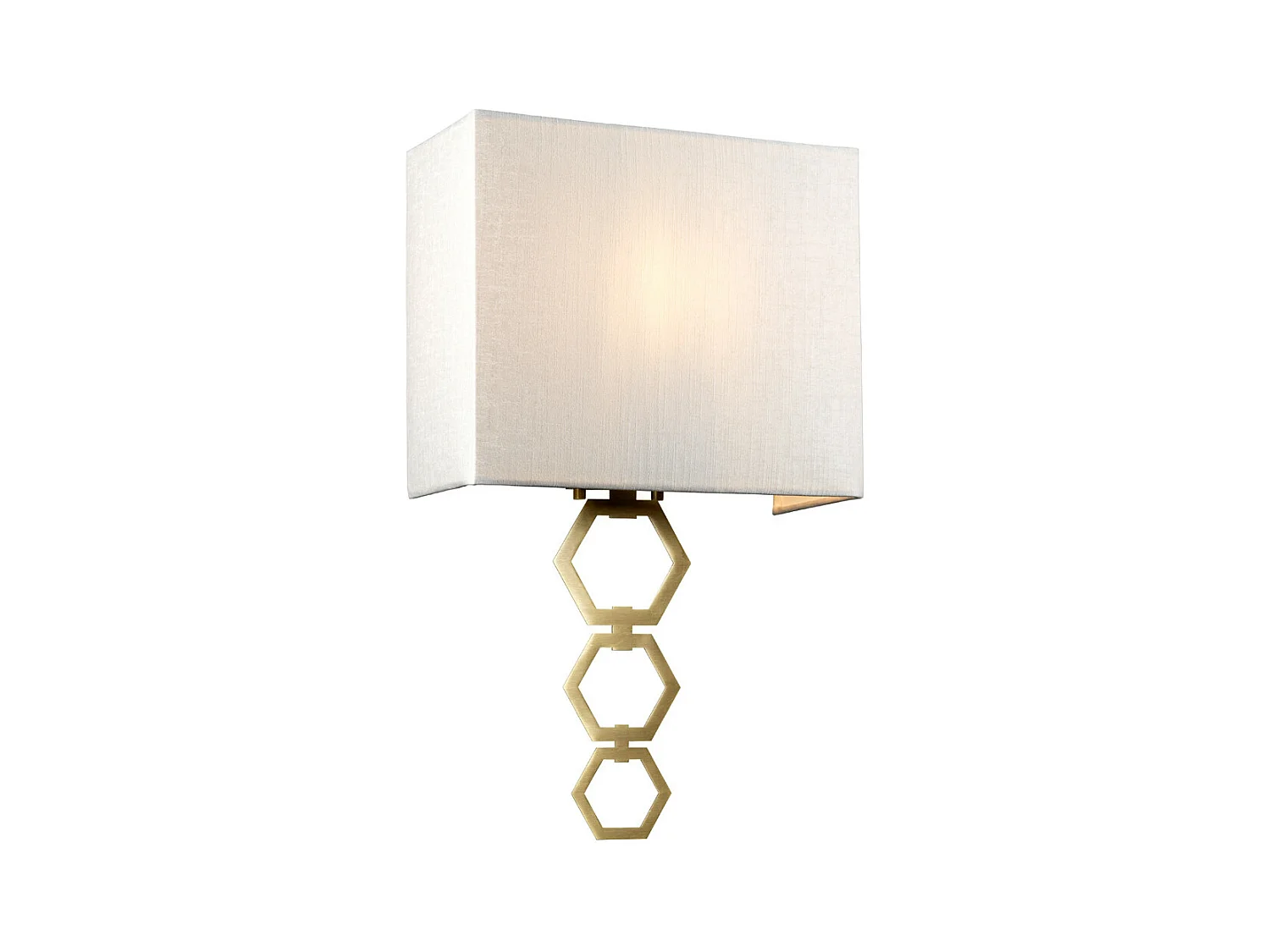 Ria Medium 1 licht Wandleuchte, gealtertes Messing, elfenbeinfarbener Kunstseidenschirm