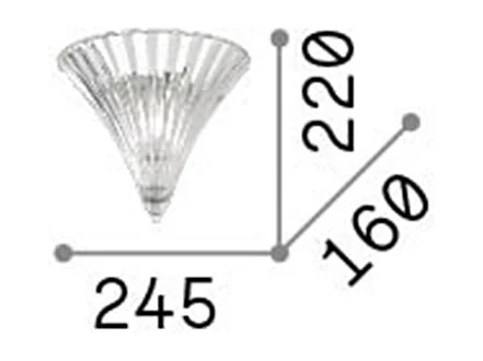 Ideal Lux Santa - 1 leichter Innenwand-Aufwärtsstrahlerer Gold mit kleinem Glas, E14
