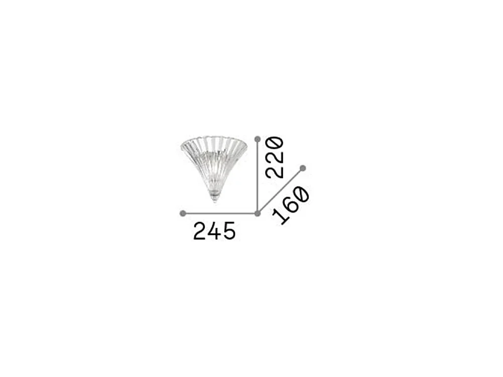 Ideal Lux Santa Applique murale à 1 ampoule dorée avec verre de petite finition, E14