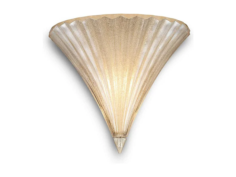 Ideal Lux Santa - 1 encendedor de pared para interiores ligero dorado con acabado de vidrio pequeño, E14