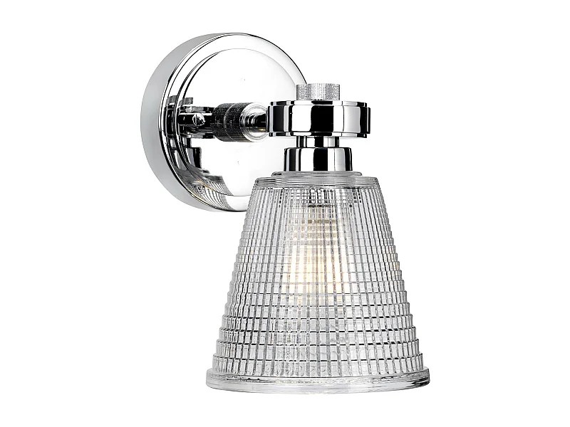 Elstead Gunnislake 1 ljus vägglampa polerad kromglasskärm IP44, G9