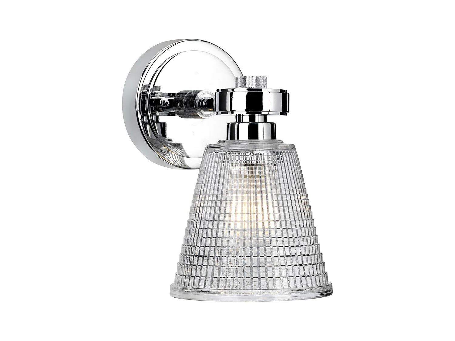Elstead Gunnislake - 1 Licht Wandleuchte poliert Chrom Glasschirm IP44, G9
