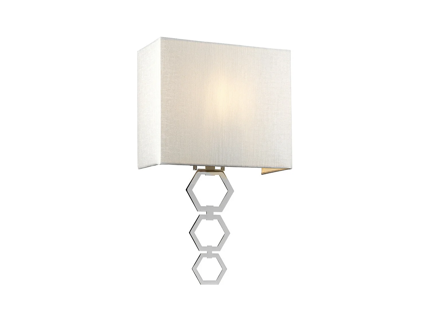 Applique Ria Media 1 Luce, Cromo Lucido, Paralume In Simil Seta Avorio