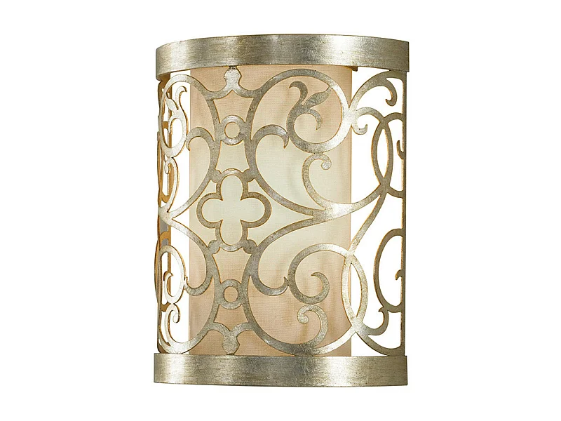 Elstead Arabesque 1 ljus inomhusvägglampa Silver Leaf, E14