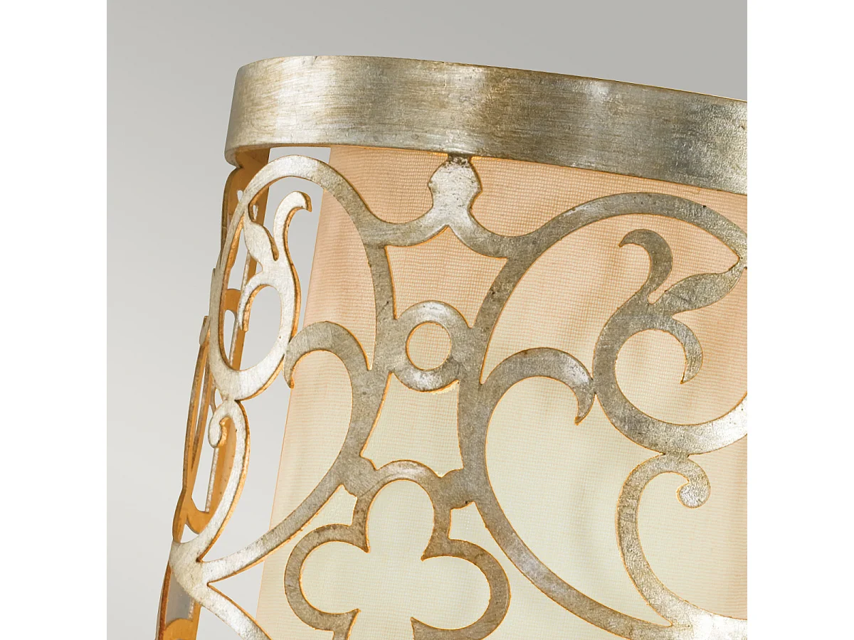 Elstead Arabesque 1 ljus inomhusvägglampa Silver Leaf, E14