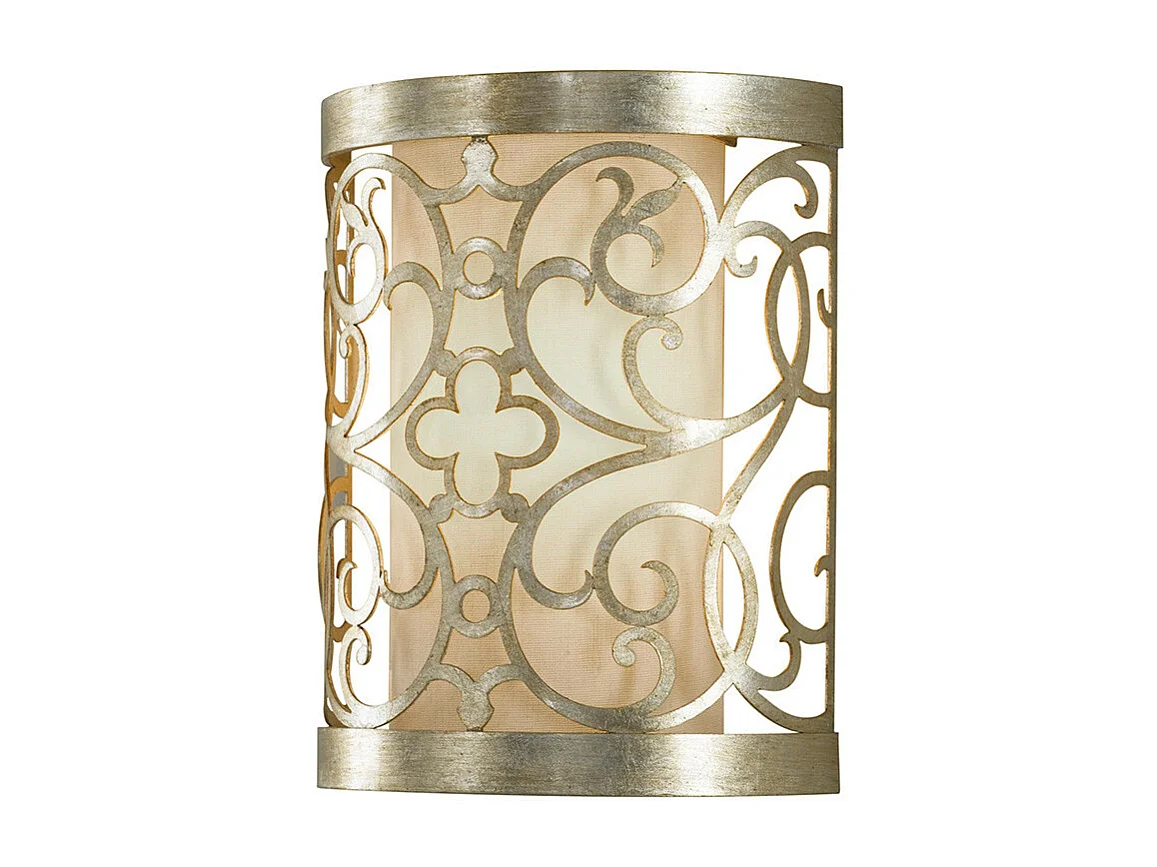 Elstead Arabesque 1 ljus inomhusvägglampa Silver Leaf, E14