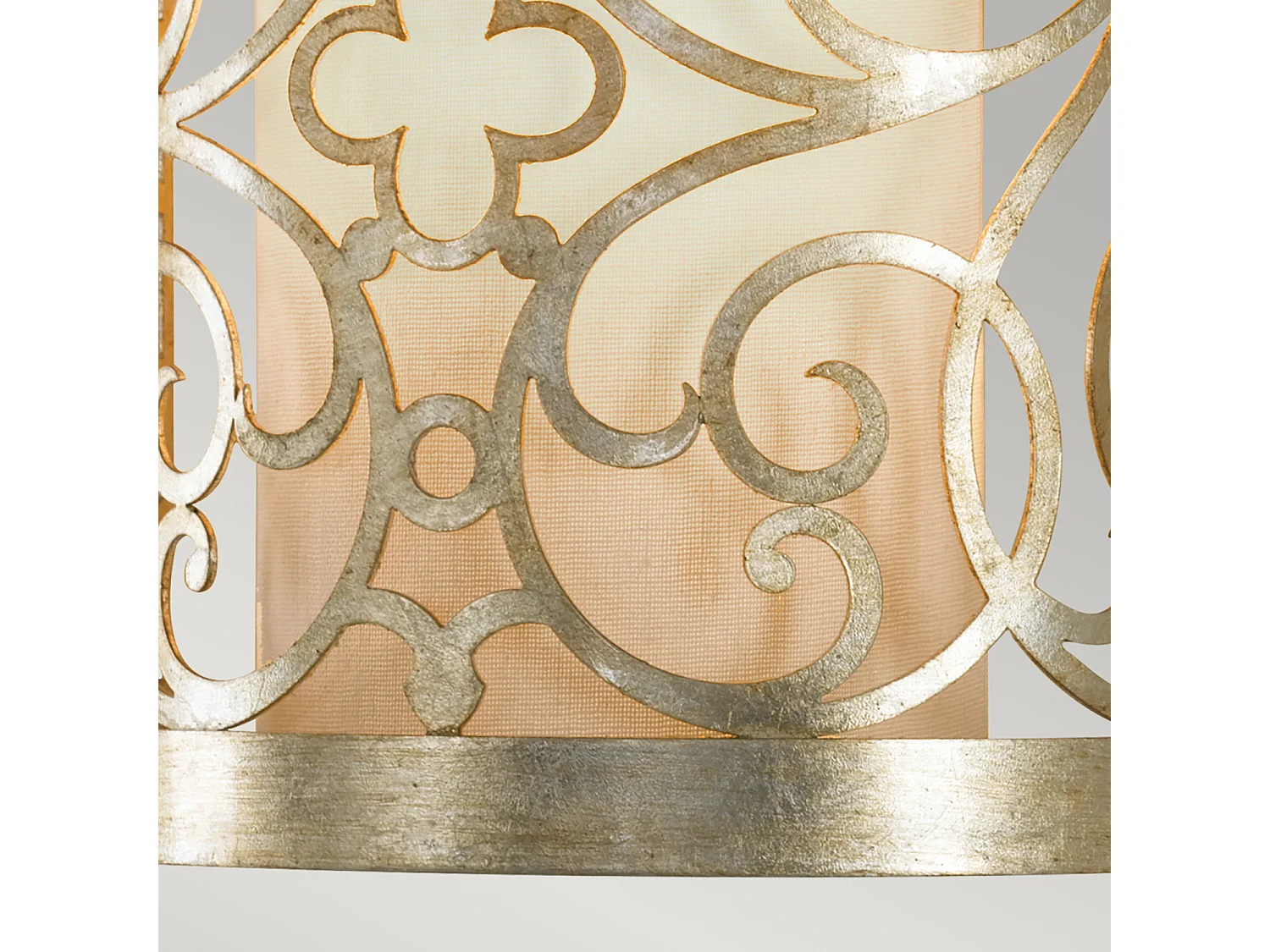 Elstead Arabesque 1 ljus inomhusvägglampa Silver Leaf, E14