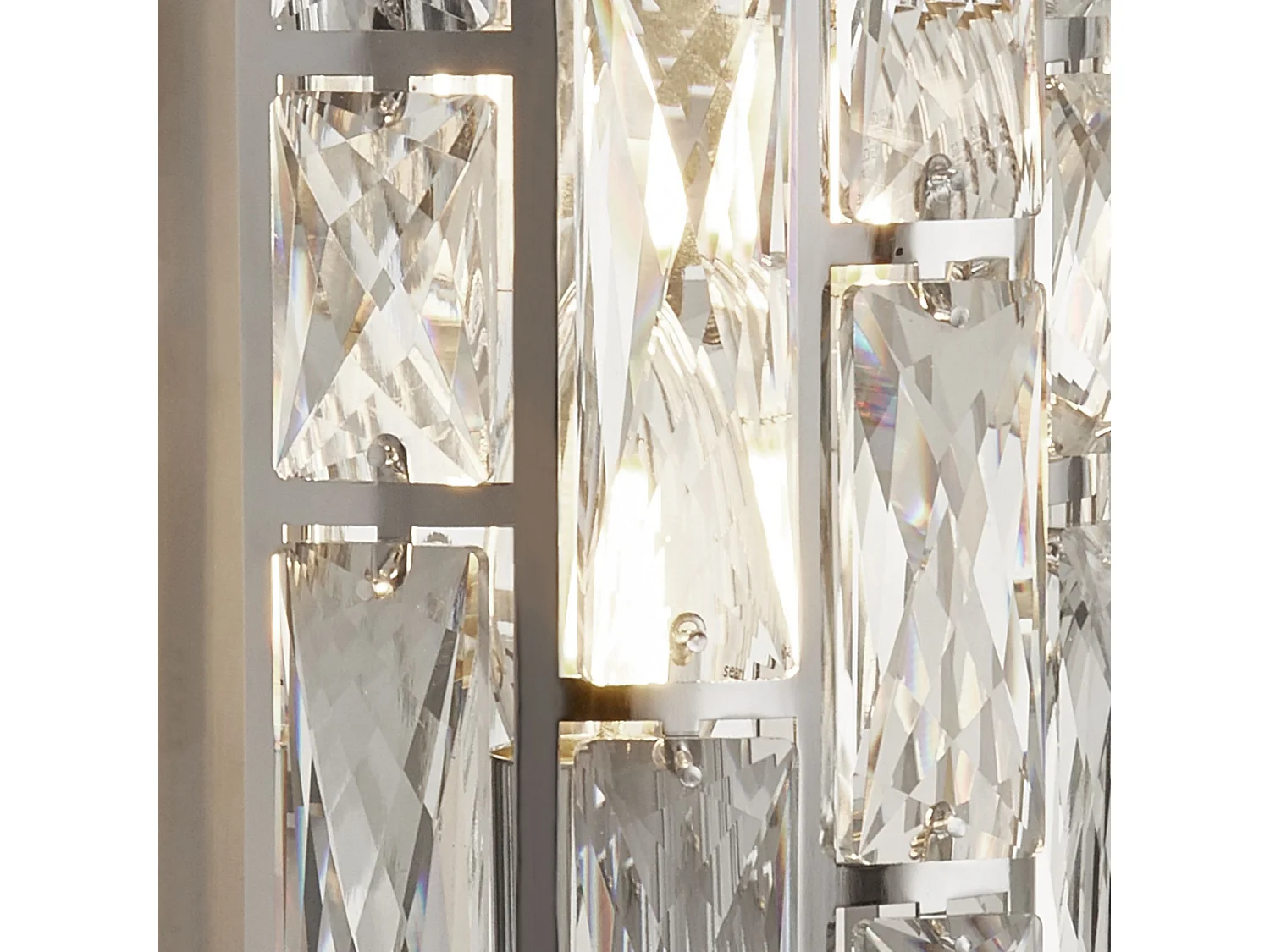 Searchlicht BIJOU - 2 Licht Chrom Wandleuchte mit Kristallglas