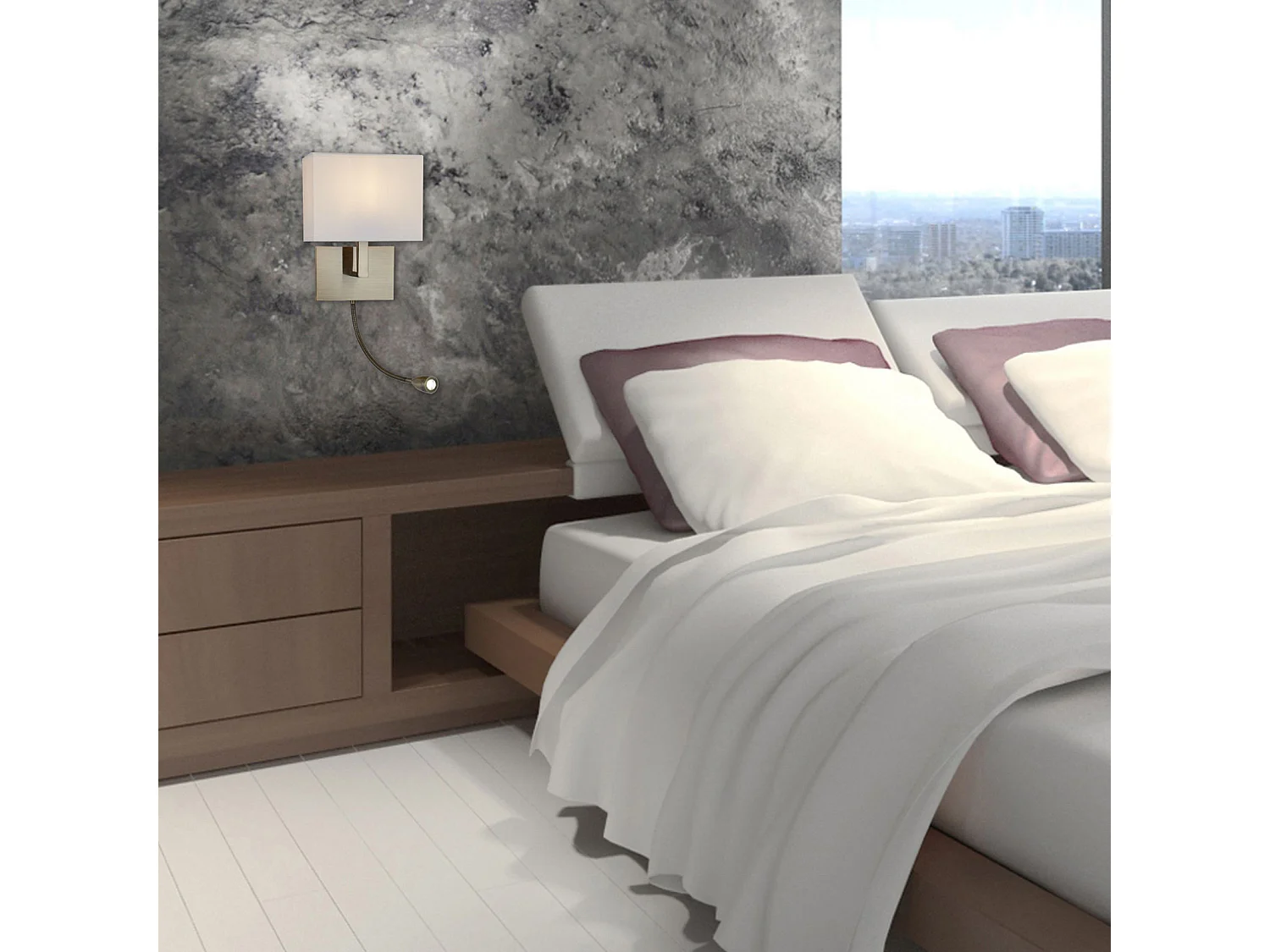 Searchlight - 1 luce flessibile da parete per interni in ottone antico, E27