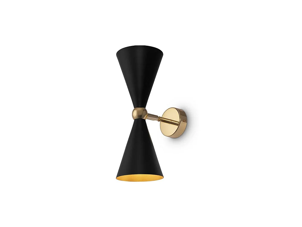 Maytoni Vesper Lampada da parete moderna Vesper 2 luci nero con oro Up Down