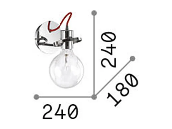 Ideal Lux Radio - Applique a 1 luce Nera, E27