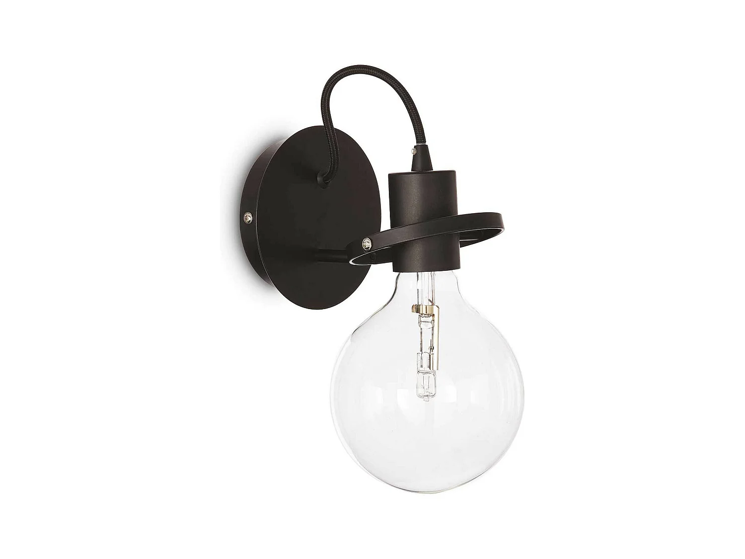 Ideal Lux Radio Applique murale à 1 ampoule noire, E27