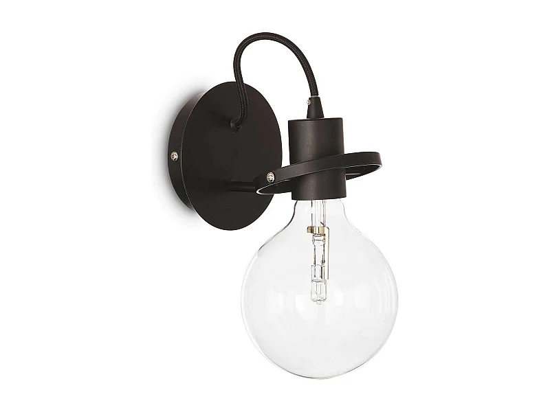 Ideal Lux Radio - 1 aplique de luz negro, E27