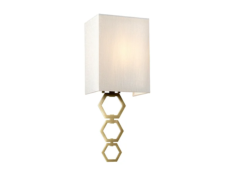 Ria Small 1 licht Wandleuchte, gealtertes Messing, elfenbeinfarbener Kunstseidenschirm