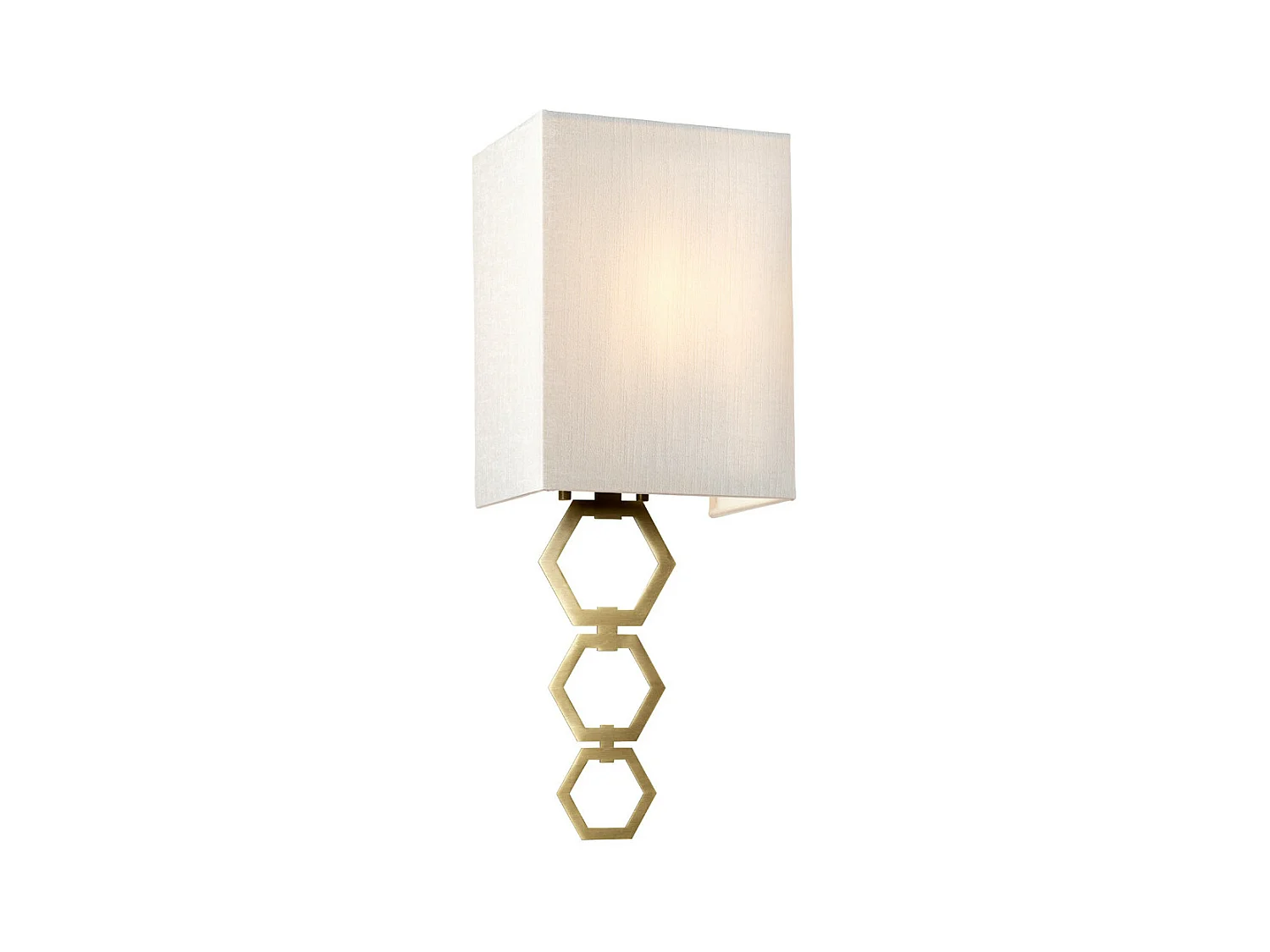 Ria Small 1 licht Wandleuchte, gealtertes Messing, elfenbeinfarbener Kunstseidenschirm