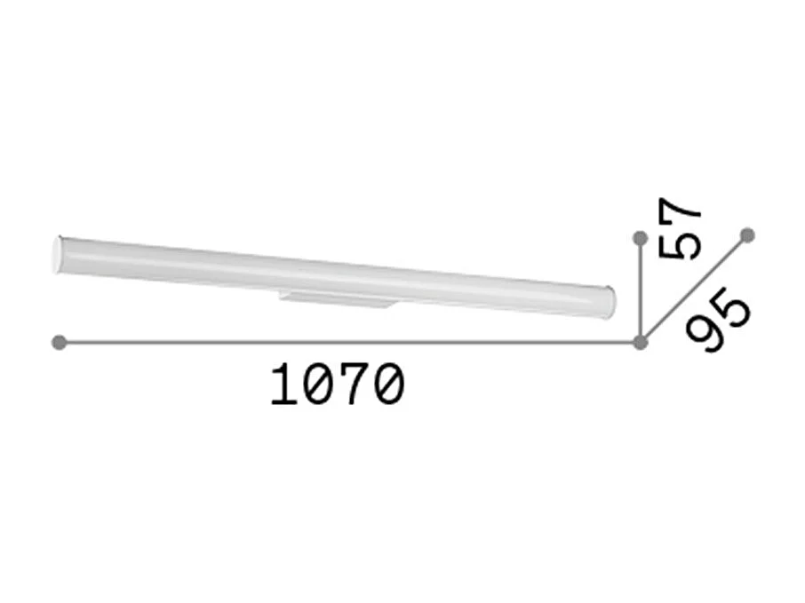 Ideal Lux PRETTY Applique Murale LED Intégrée 107cm Blanc, 3000K, IP54, Non Dimmable