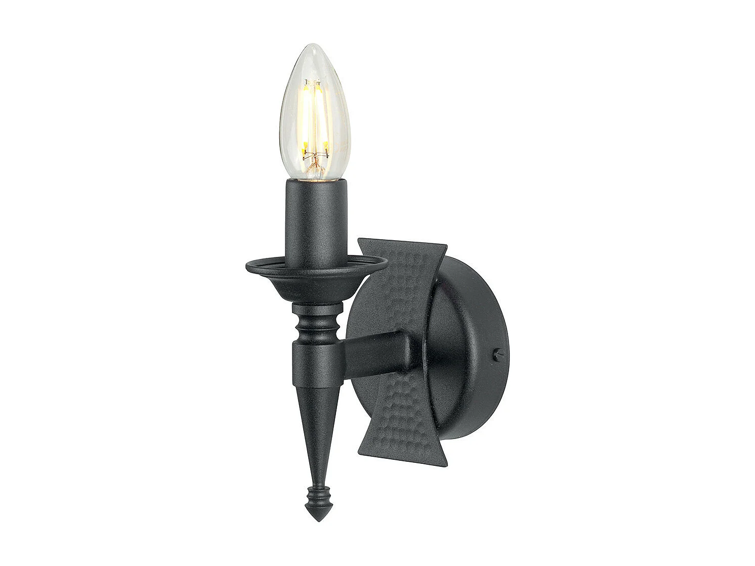 Elstead Saxon - 1 Licht Innenkerze Wandleuchte Schwarz, E14