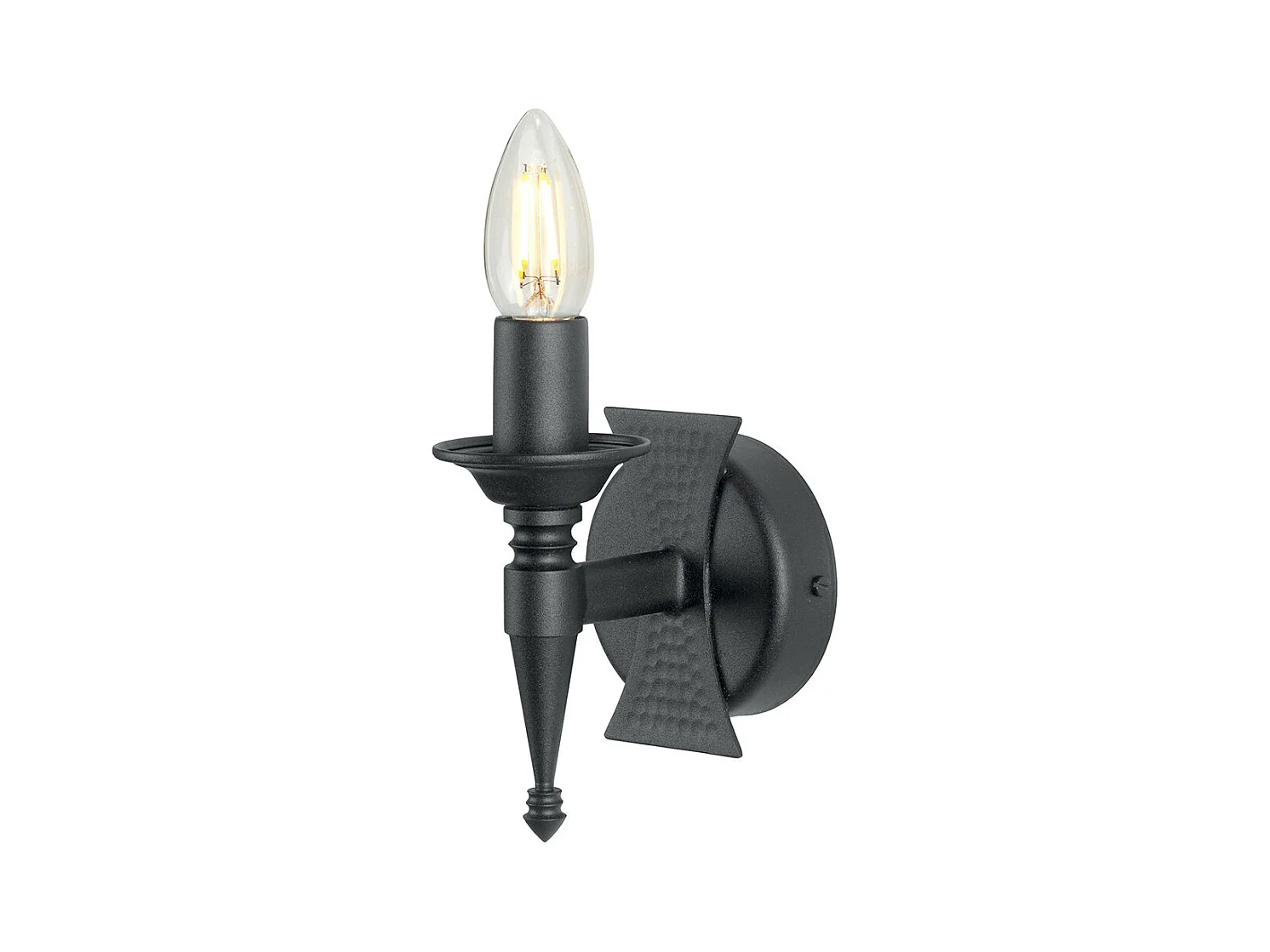 Elstead Saxon - 1 Licht Innenkerze Wandleuchte Schwarz, E14