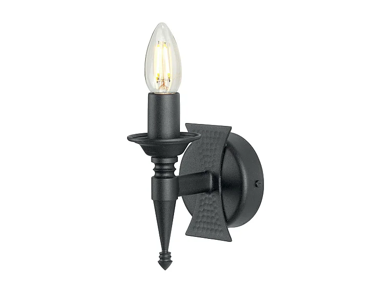 Elstead Saxon - 1 Licht Innenkerze Wandleuchte Schwarz, E14