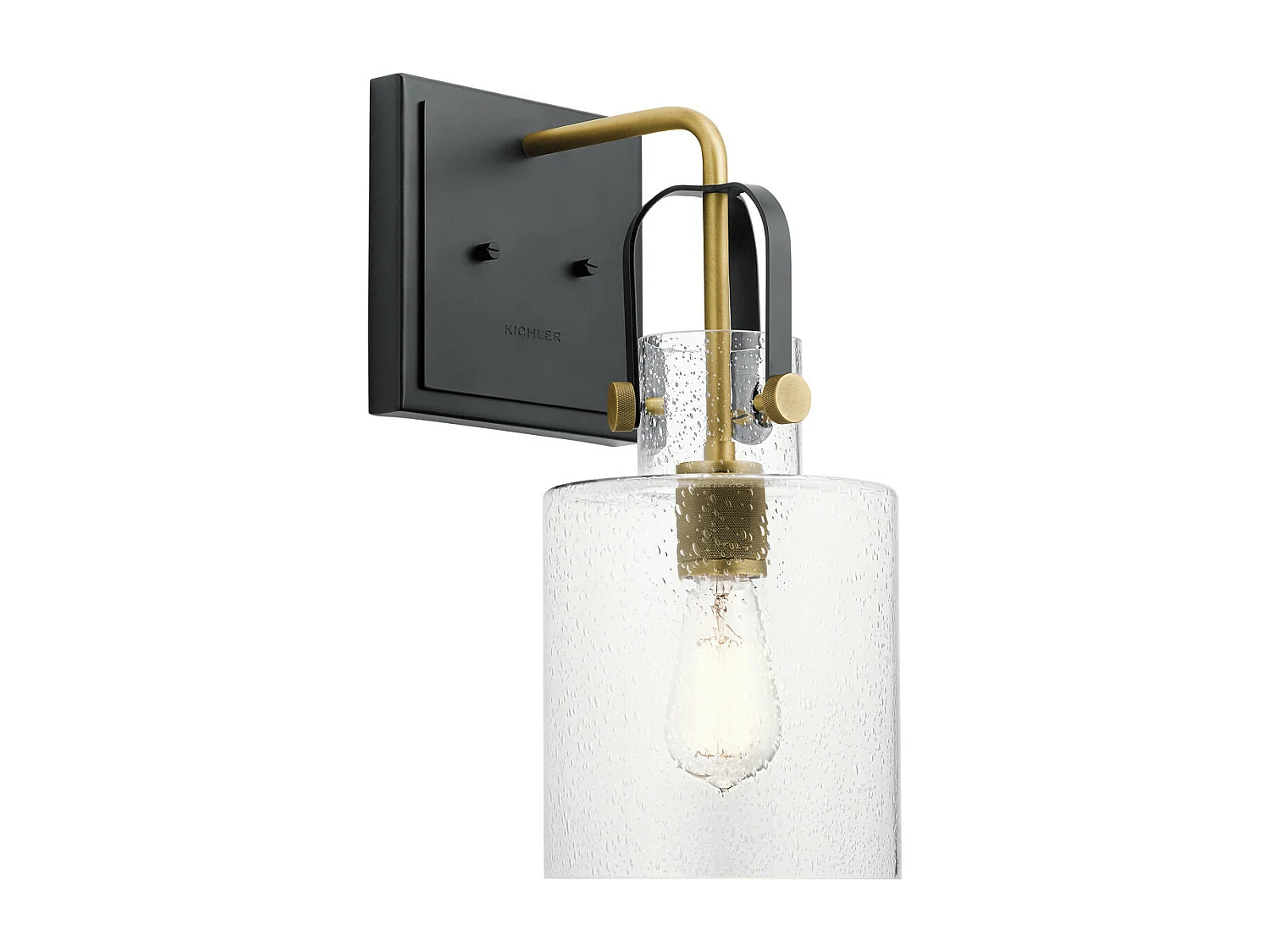 Elstead Kichler Kitner Kupol vägglampa Naturmässing