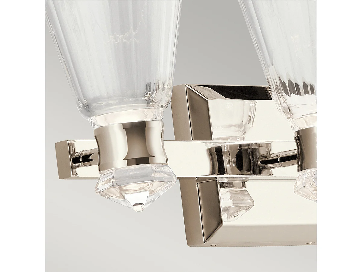 Elstead Kichler Kayva Integrierte LED-Wandleuchte Nickel poliert, 3000K, IP44