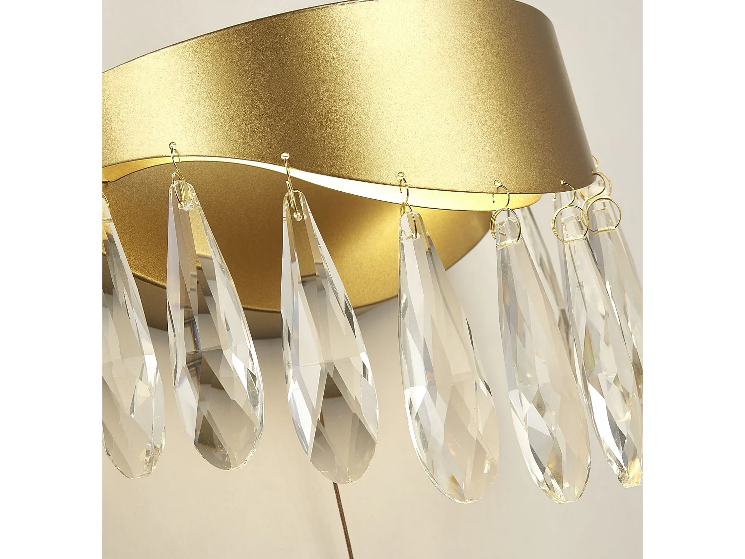 Searchlight JewelLED vägglampa, guld, kristall 4000K