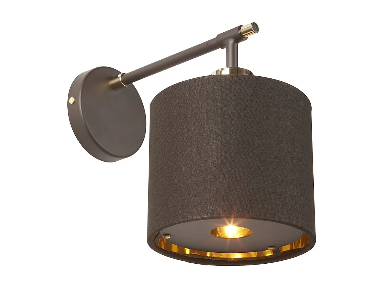 Elstead Balance - 1 Licht Innenwandleuchte Braun, Messing poliert, E27