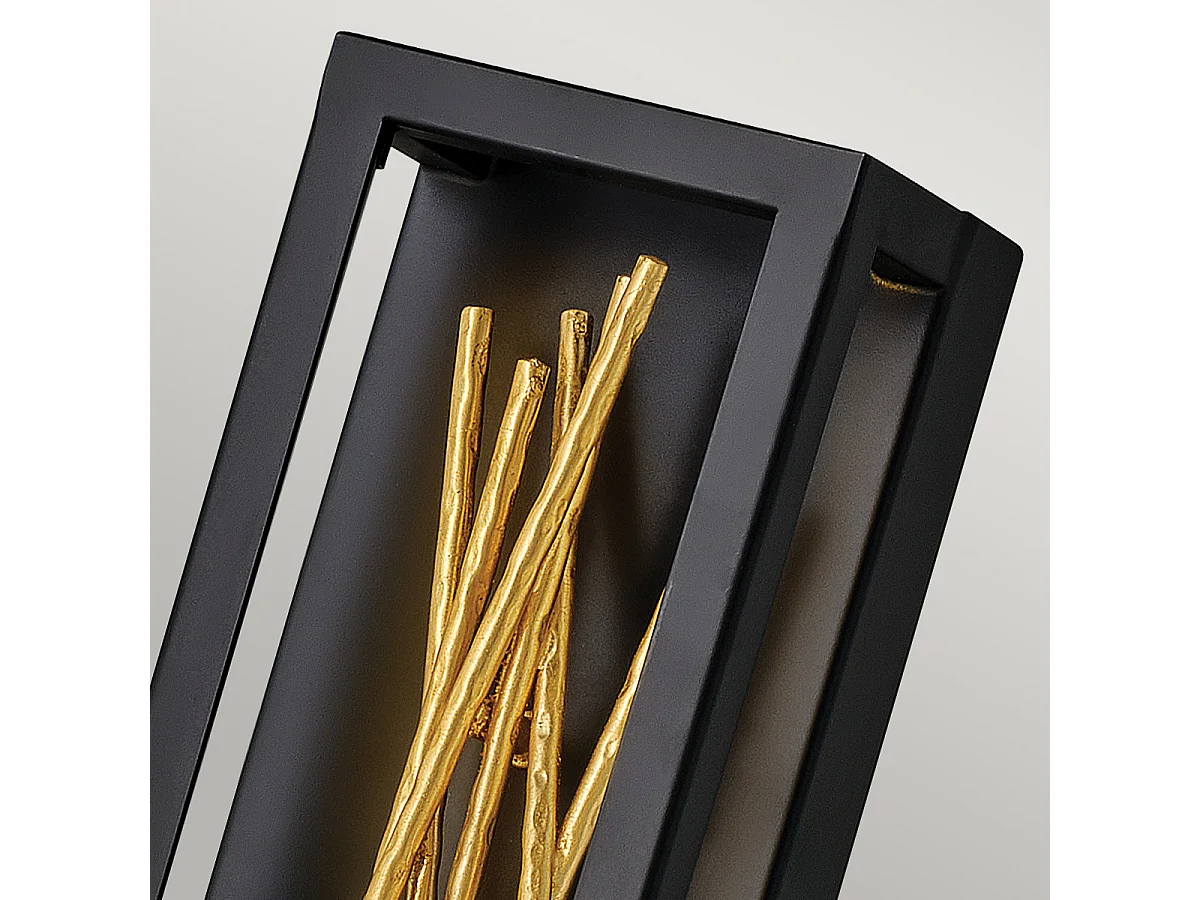 Elstead Hinkley Styx Integrierte LED-Wandleuchte Schwarz & Vergoldetes Gold, 3000K