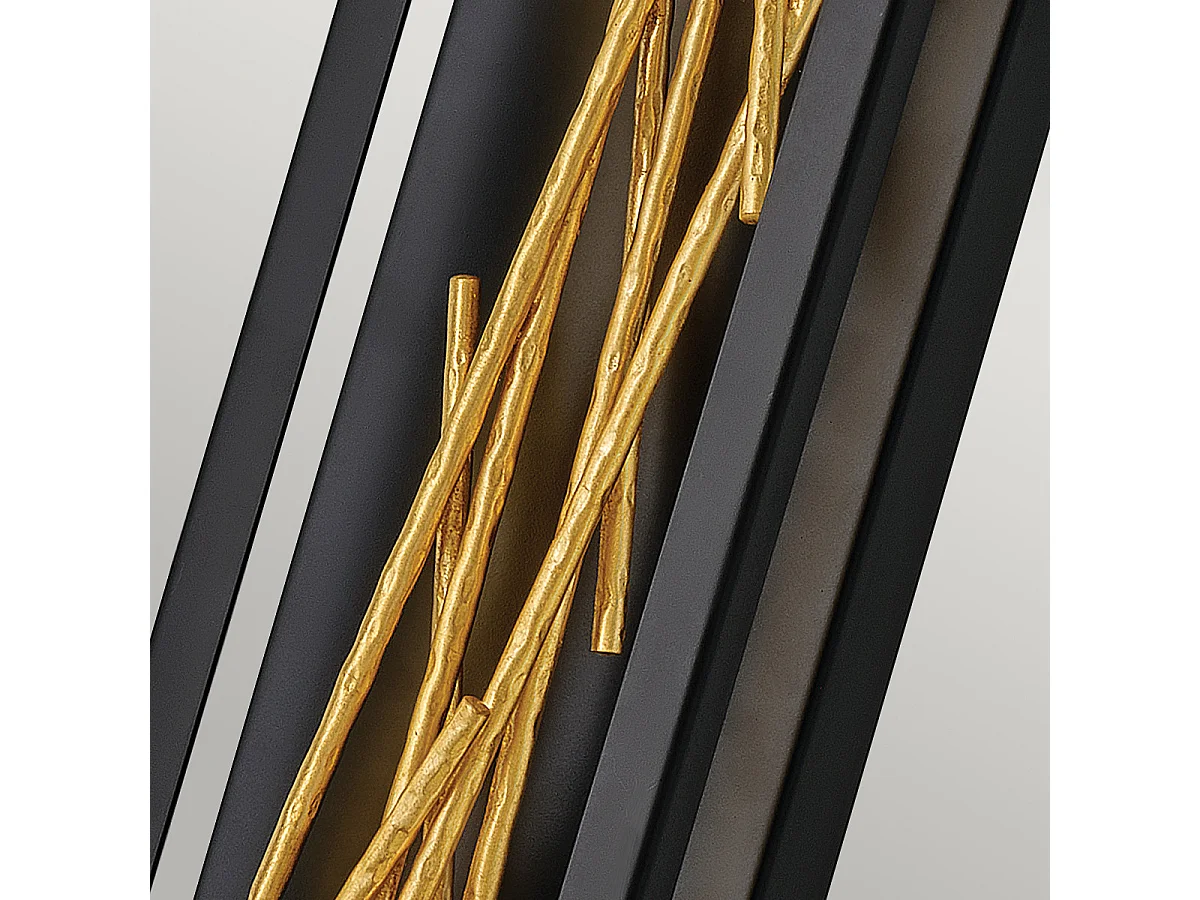 Elstead Hinkley Styx Integrierte LED-Wandleuchte Schwarz & Vergoldetes Gold, 3000K