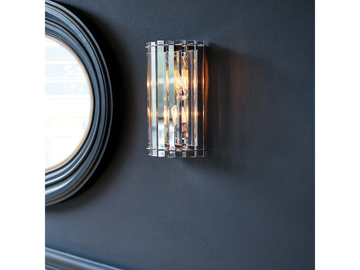 Elstead Crystal Skye 2 ljus inomhus vägglampa krom, kristall, G9