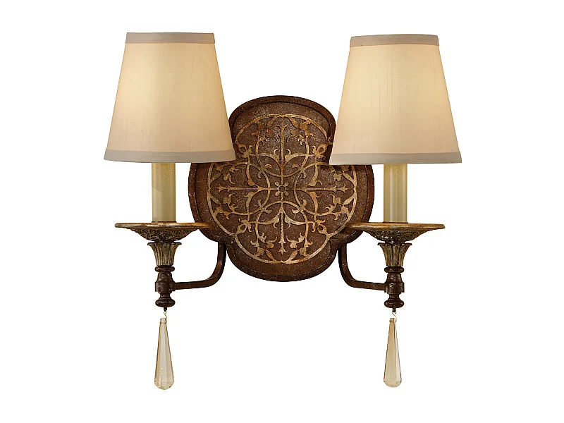 Elstead Marcella - Lampada da parete per interni a 2 luci, bronzo britannico, E14