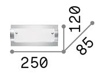Ideal Lux Tudor - Lampada da parete a 1 luce da interno piccola sopra lo specchio, E14