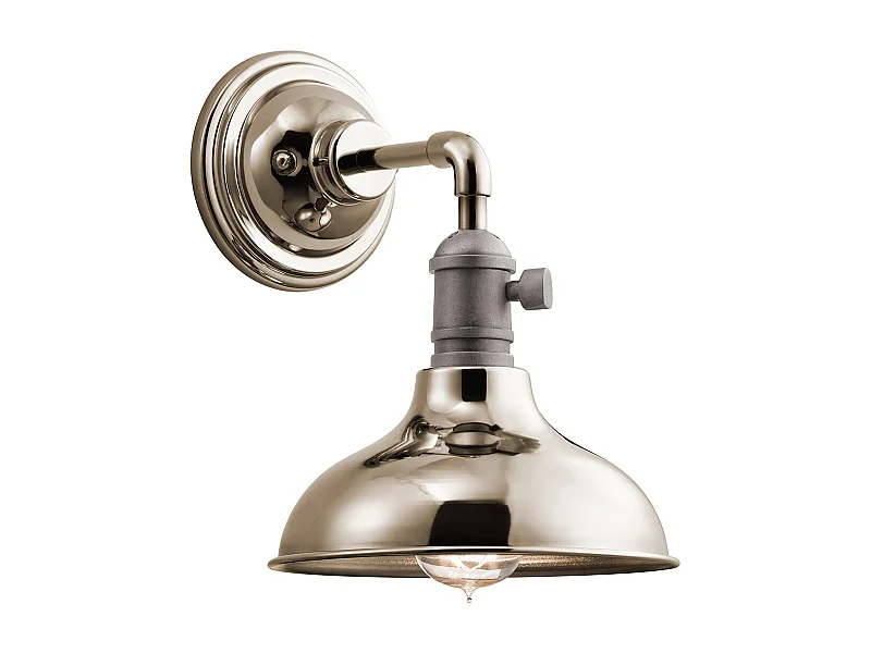 Elstead Cobson - 1 Licht Innenwandleuchte aus poliertem Nickel, E27