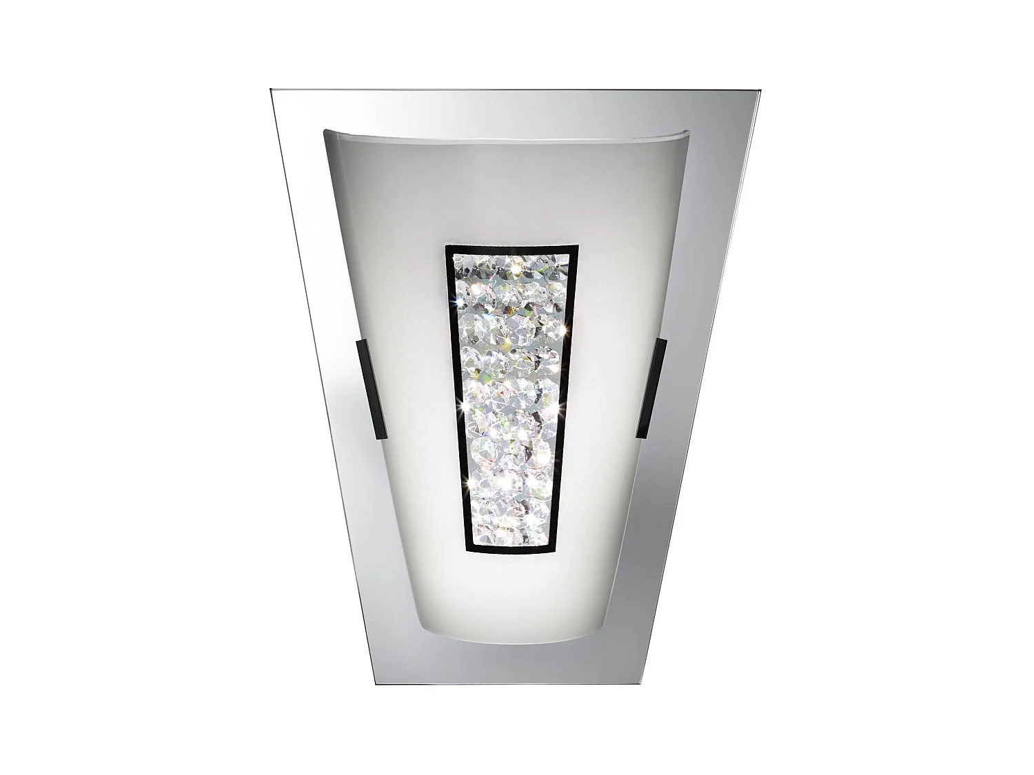 Searchlight - Specchio da parete per bagno a LED integrato, cromato, IP44 nero