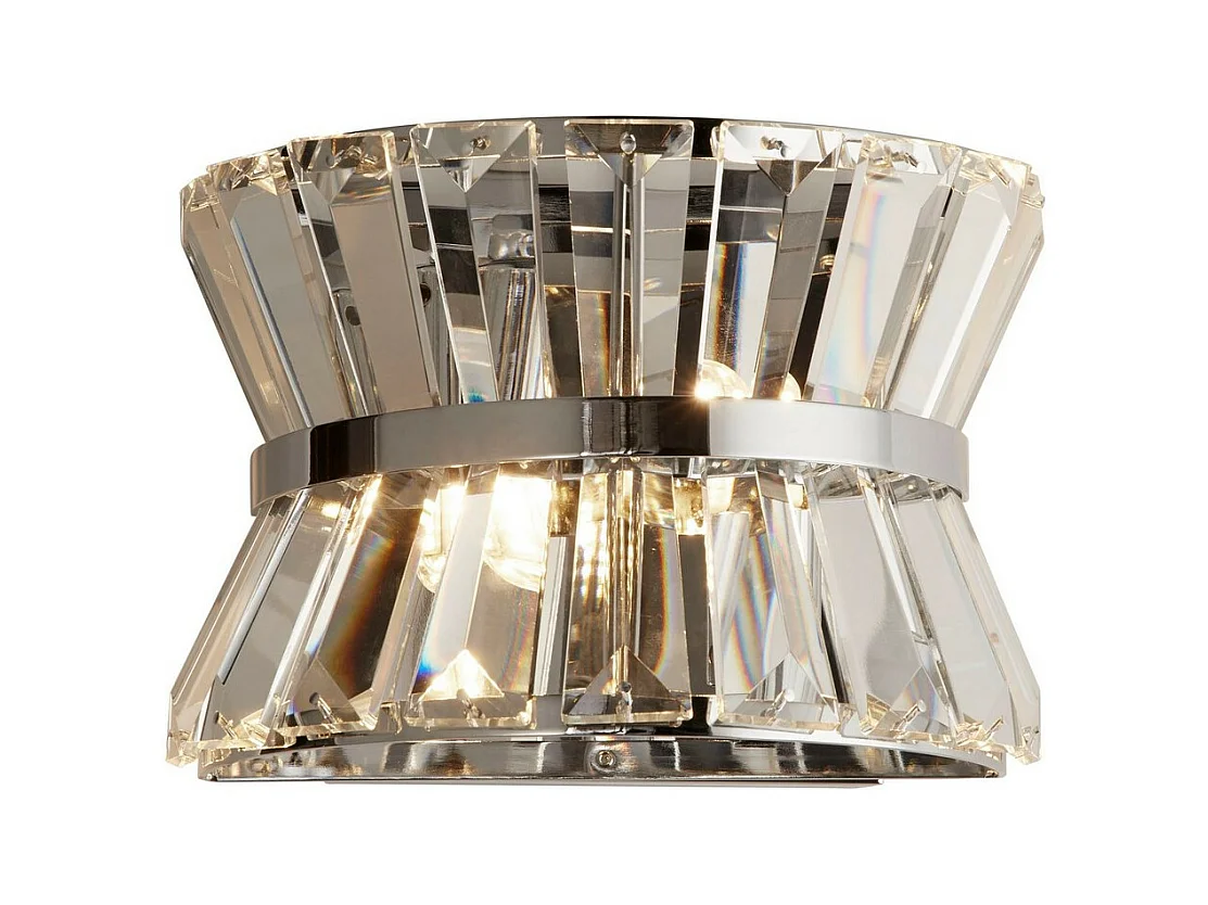 Searchlight Uptown Lampada da parete a 2 luci cromata, cristallo trasparente
